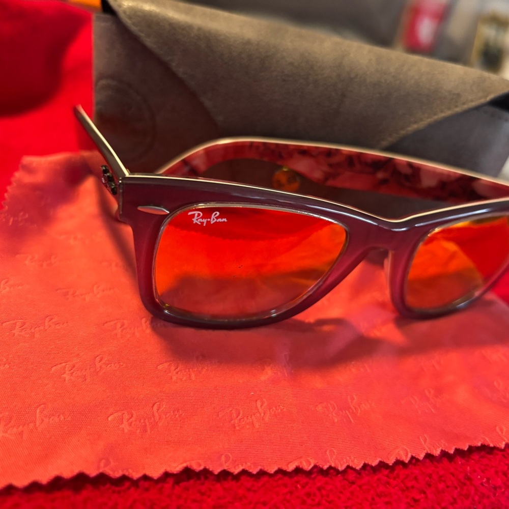 Ray-Ban Sunglasses with Vibrant Red Lenses